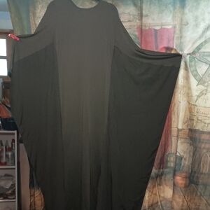 Shein Cape Arms Elegant Black Maxi Dress (Gothic)